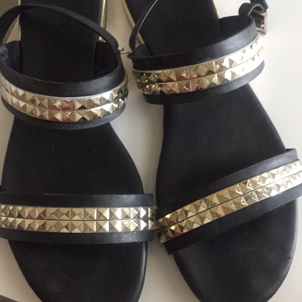 Gold metallic sandals